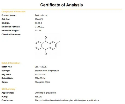 2-Methyl Anthraquinone COA CAS 84-54-8 | Shaanxi BLOOM Tech Co., Ltd 2-Methyl Anthraquinone COA CAS 84-54-8 | Shaanxi BLOOM Tech Co., Ltd